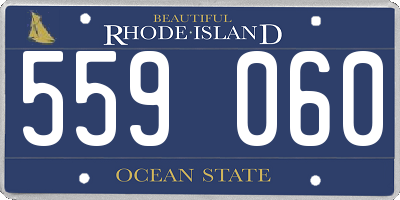RI license plate 559060