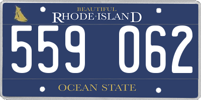 RI license plate 559062