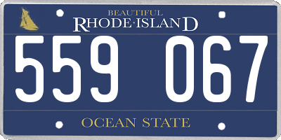 RI license plate 559067