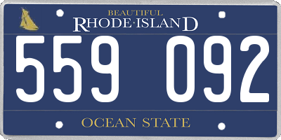 RI license plate 559092