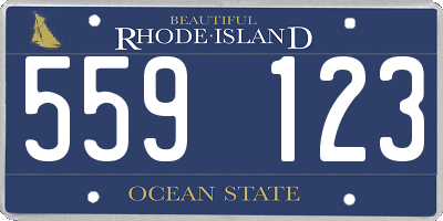 RI license plate 559123