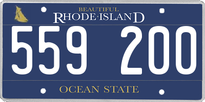 RI license plate 559200