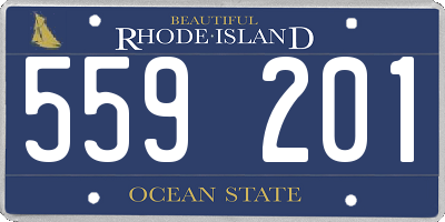 RI license plate 559201
