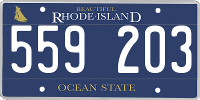 RI license plate 559203