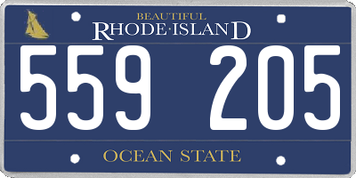 RI license plate 559205