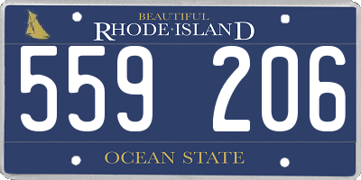 RI license plate 559206