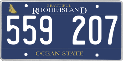 RI license plate 559207