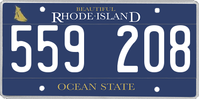 RI license plate 559208