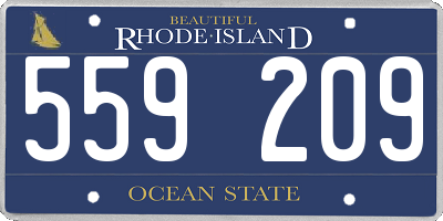 RI license plate 559209