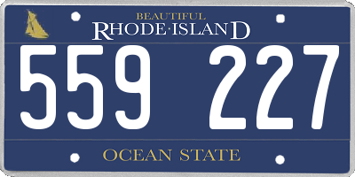 RI license plate 559227