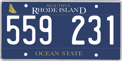 RI license plate 559231