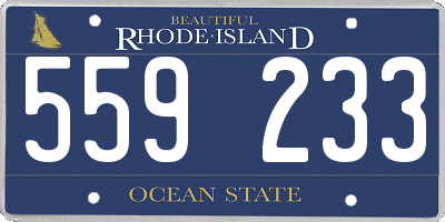 RI license plate 559233