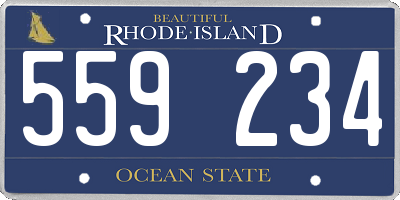 RI license plate 559234