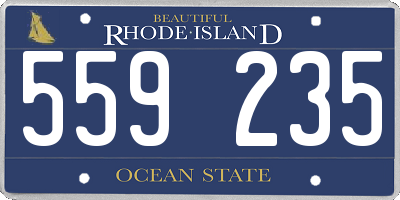 RI license plate 559235
