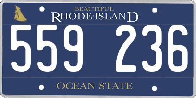 RI license plate 559236