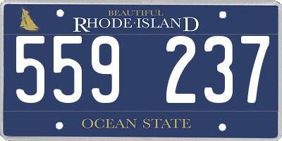 RI license plate 559237
