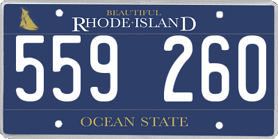 RI license plate 559260