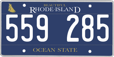 RI license plate 559285