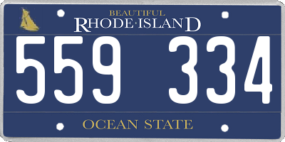 RI license plate 559334