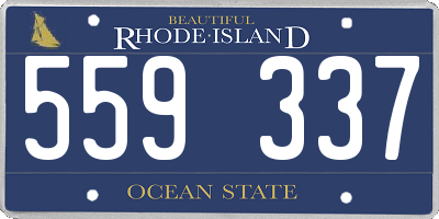 RI license plate 559337