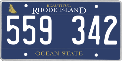 RI license plate 559342