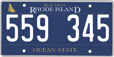 RI license plate 559345
