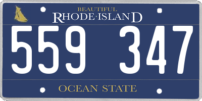 RI license plate 559347