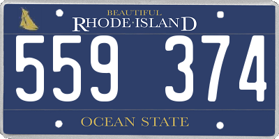 RI license plate 559374