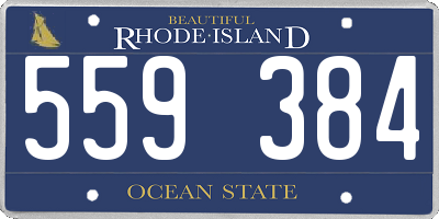 RI license plate 559384
