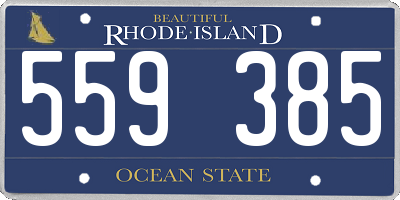 RI license plate 559385