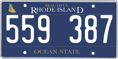 RI license plate 559387