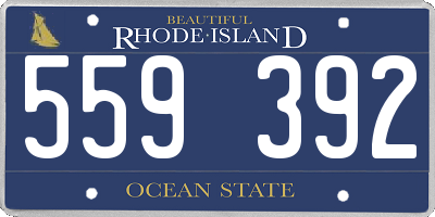 RI license plate 559392