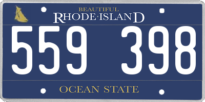 RI license plate 559398
