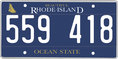 RI license plate 559418