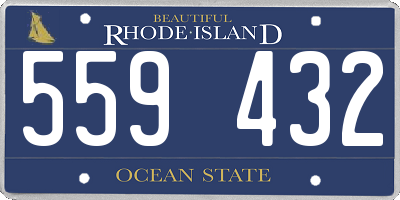RI license plate 559432