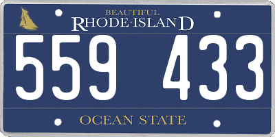 RI license plate 559433