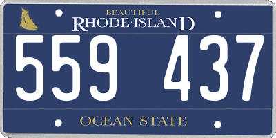 RI license plate 559437