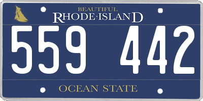 RI license plate 559442