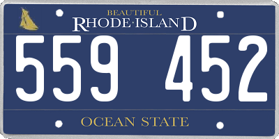 RI license plate 559452