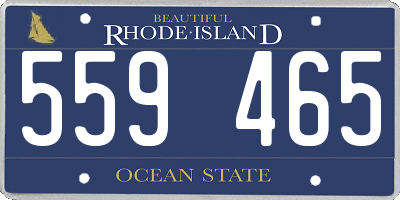 RI license plate 559465