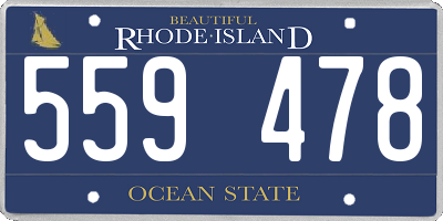RI license plate 559478