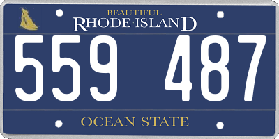 RI license plate 559487