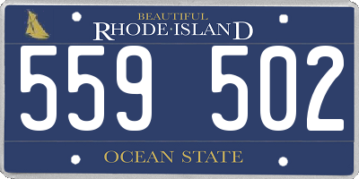 RI license plate 559502