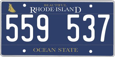 RI license plate 559537