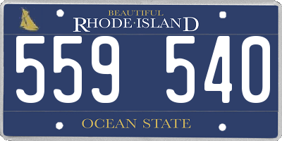 RI license plate 559540