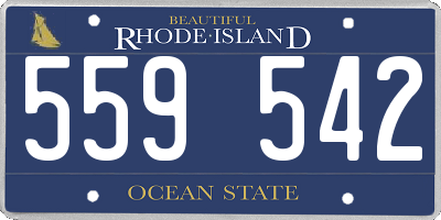 RI license plate 559542