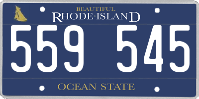 RI license plate 559545
