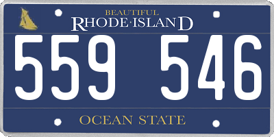 RI license plate 559546