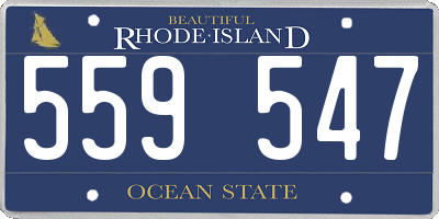 RI license plate 559547