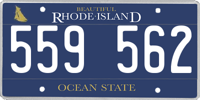 RI license plate 559562